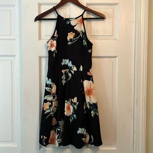 Monteau Black Flowered Dress